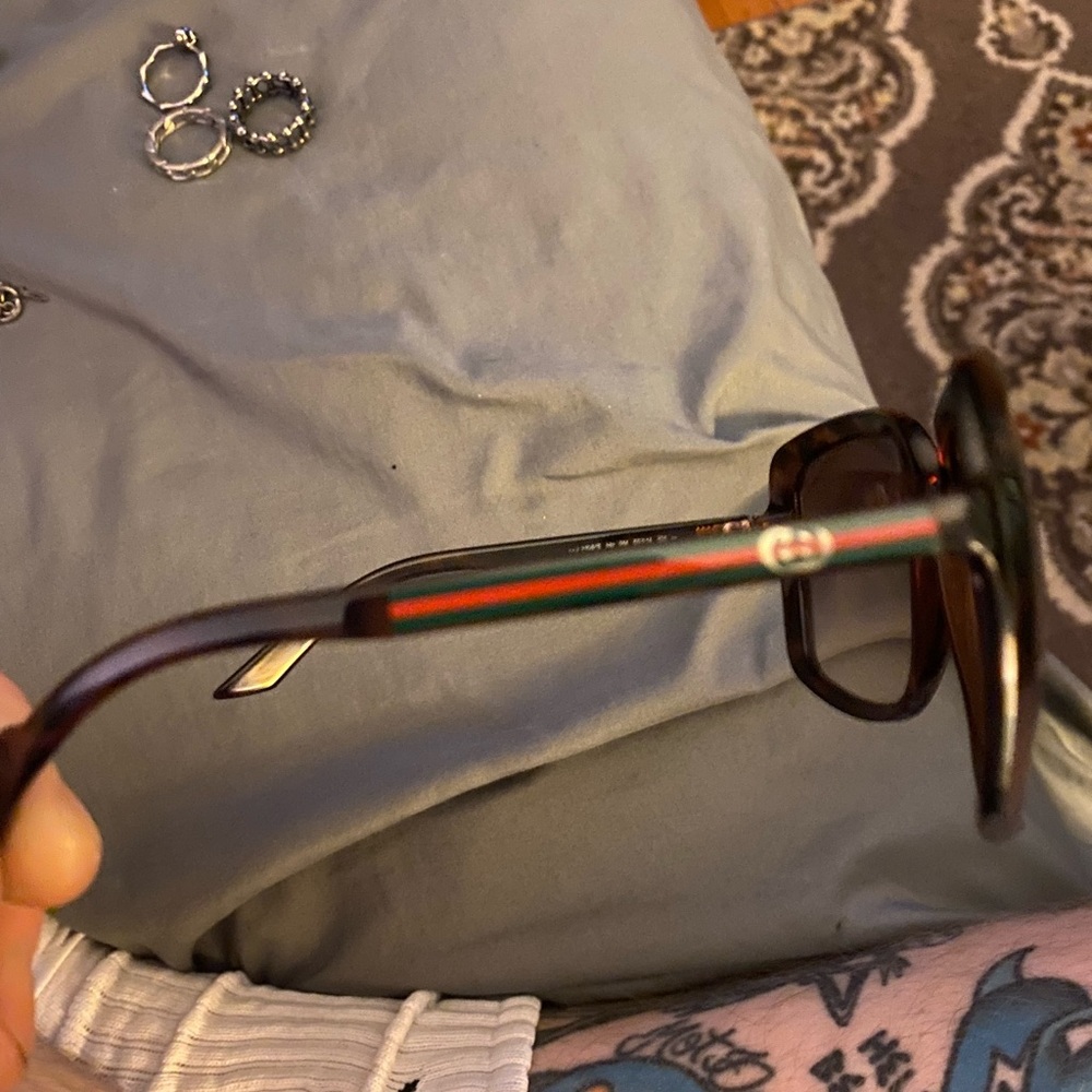 Gucci Tortoise Shell Sunglasses with Stripes